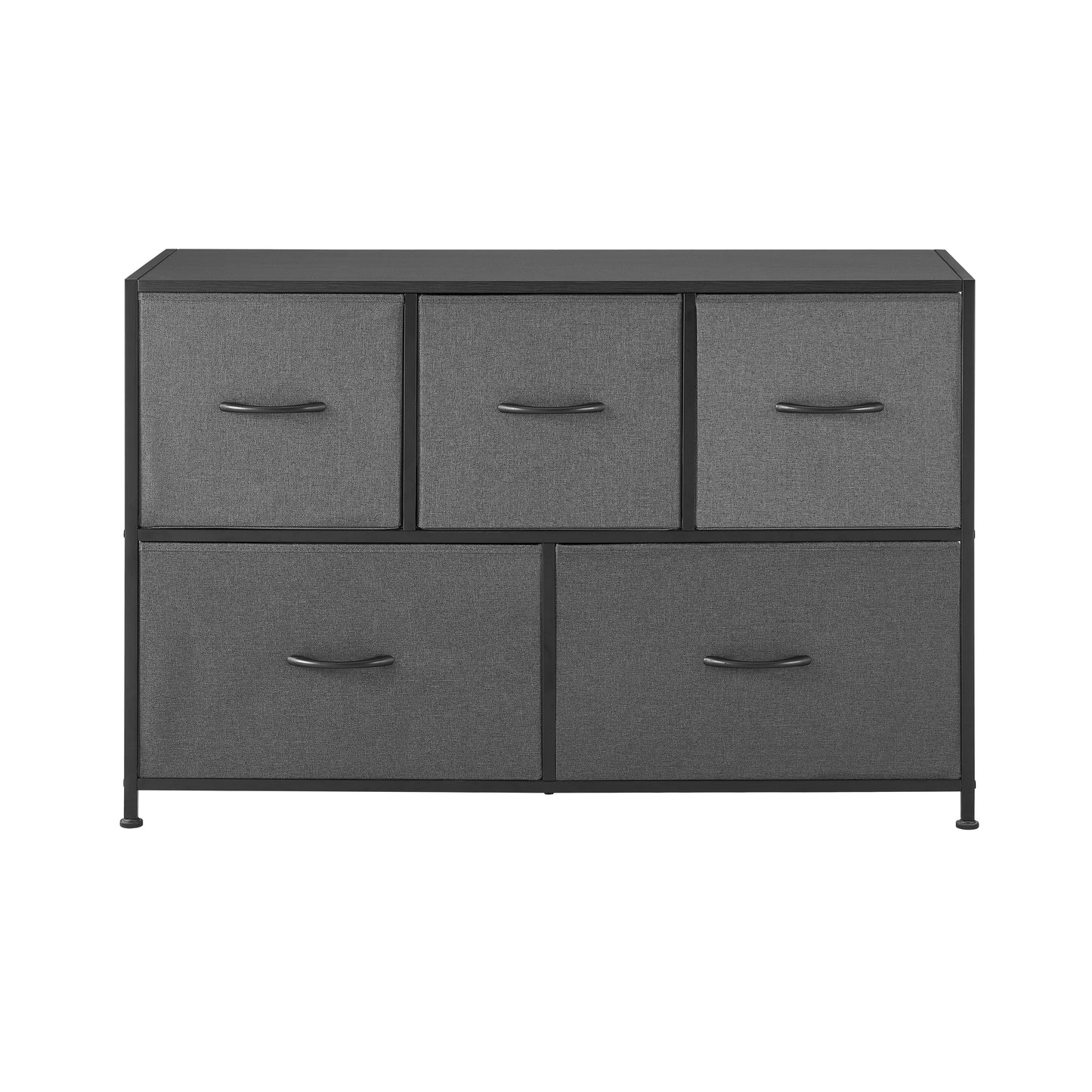 Mainstays 5 Drawer Fabric Storage Dresser for Bedroom, Grey