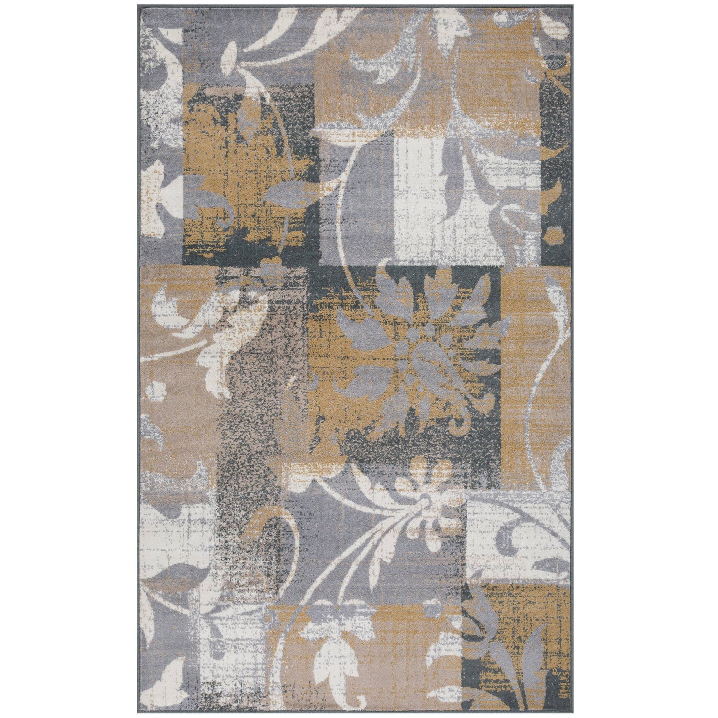 Superior Pastiche Floral Indoor Area Rug, 5' x 5' Square, Beige