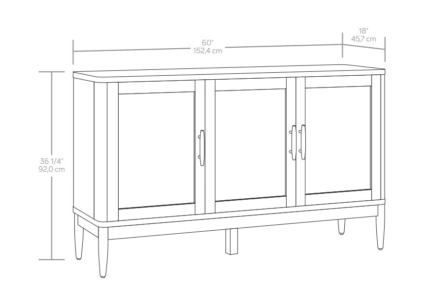Better Homes & Gardens Springwood Caning Sideboard, Light Honey Finish