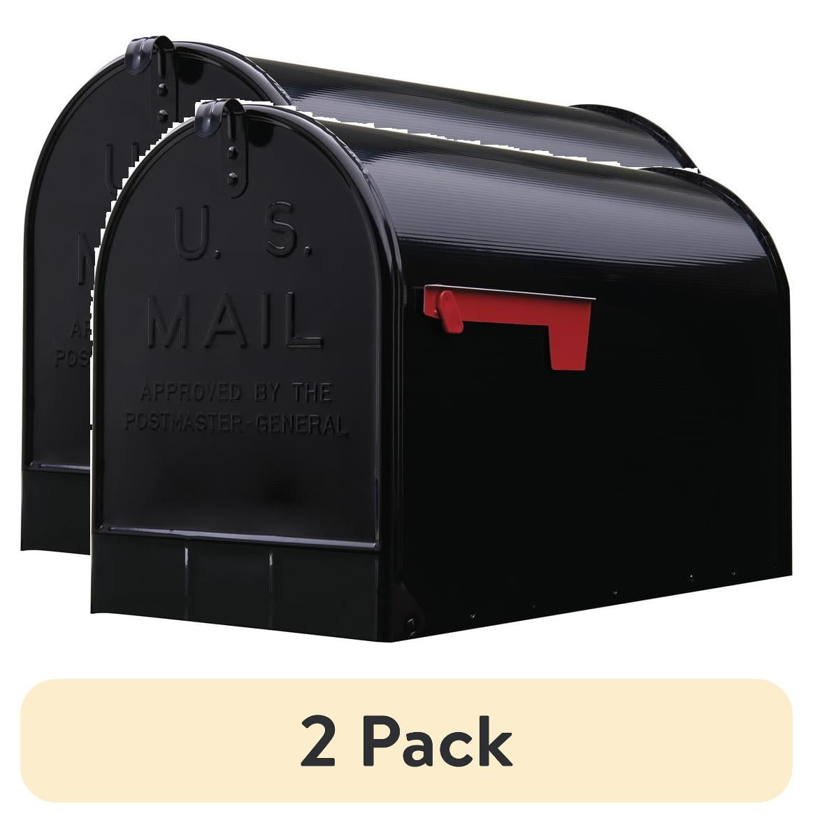 Architectural Mailboxes Stanley Galvanized Steel, Extra Large, Post-Mount Mailbox in Black