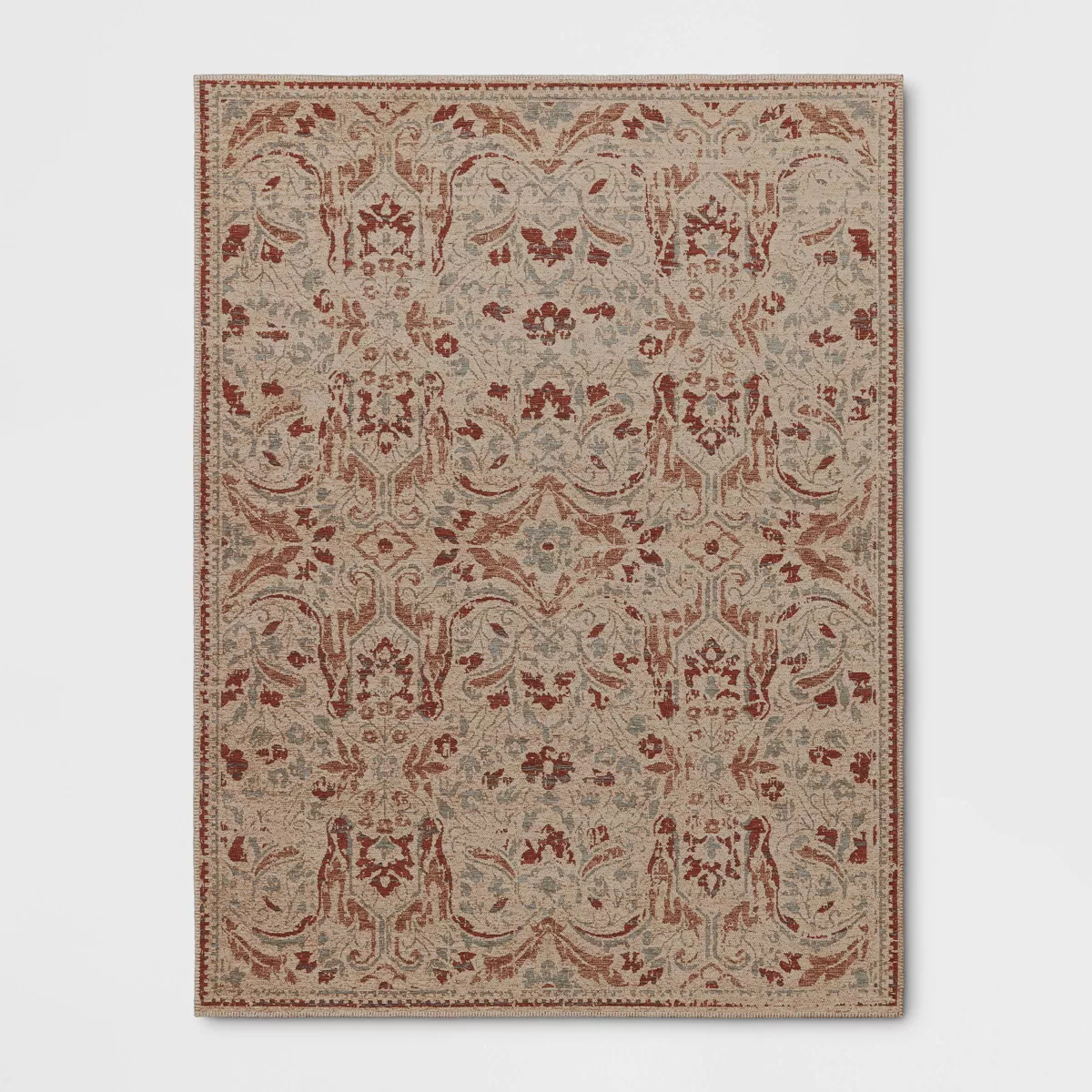 5'3"x7' Ornate Persian Outdoor Area Rug Orange - Threshold