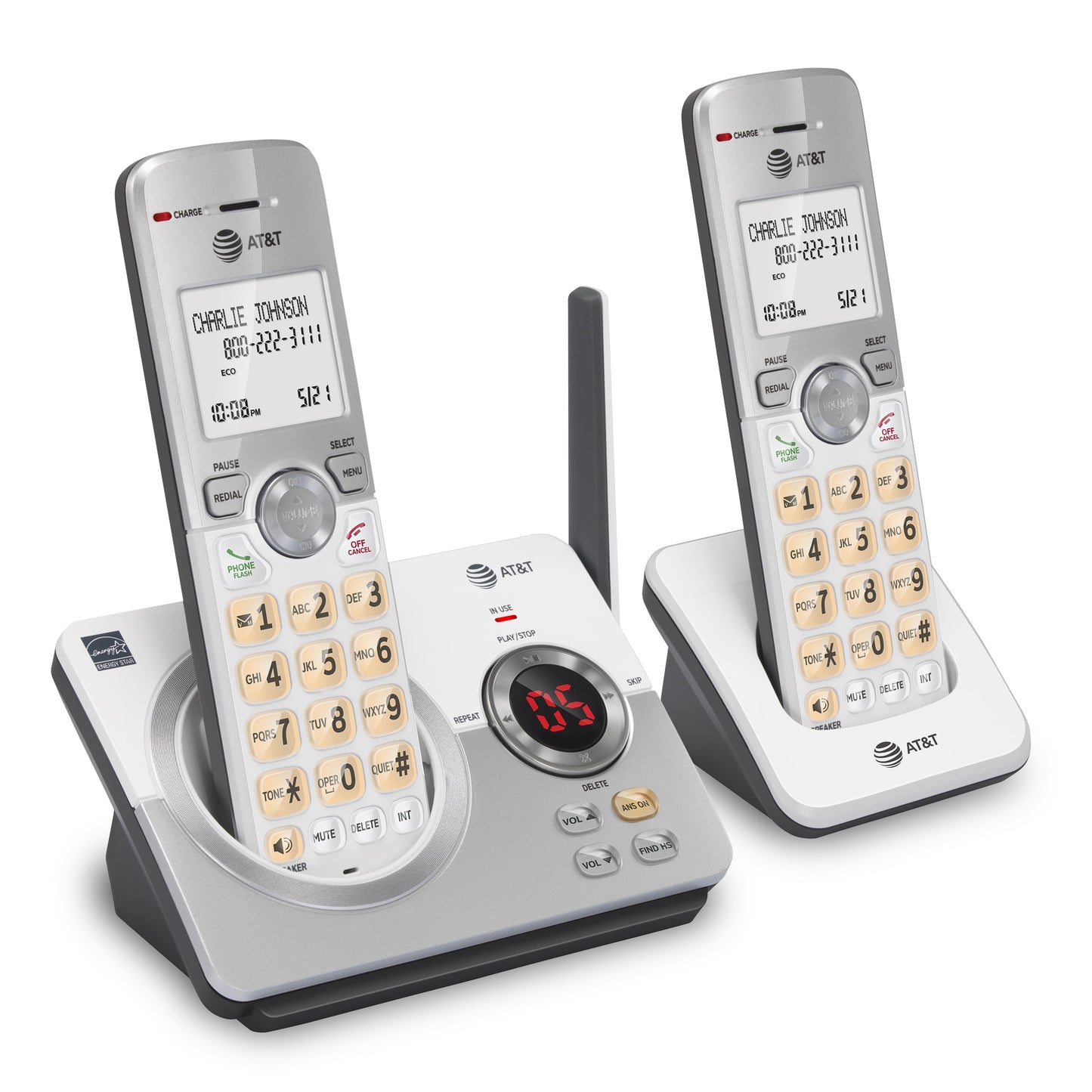 AT&T EL52219 2 Handset Answering Corded/Cordless Phone System