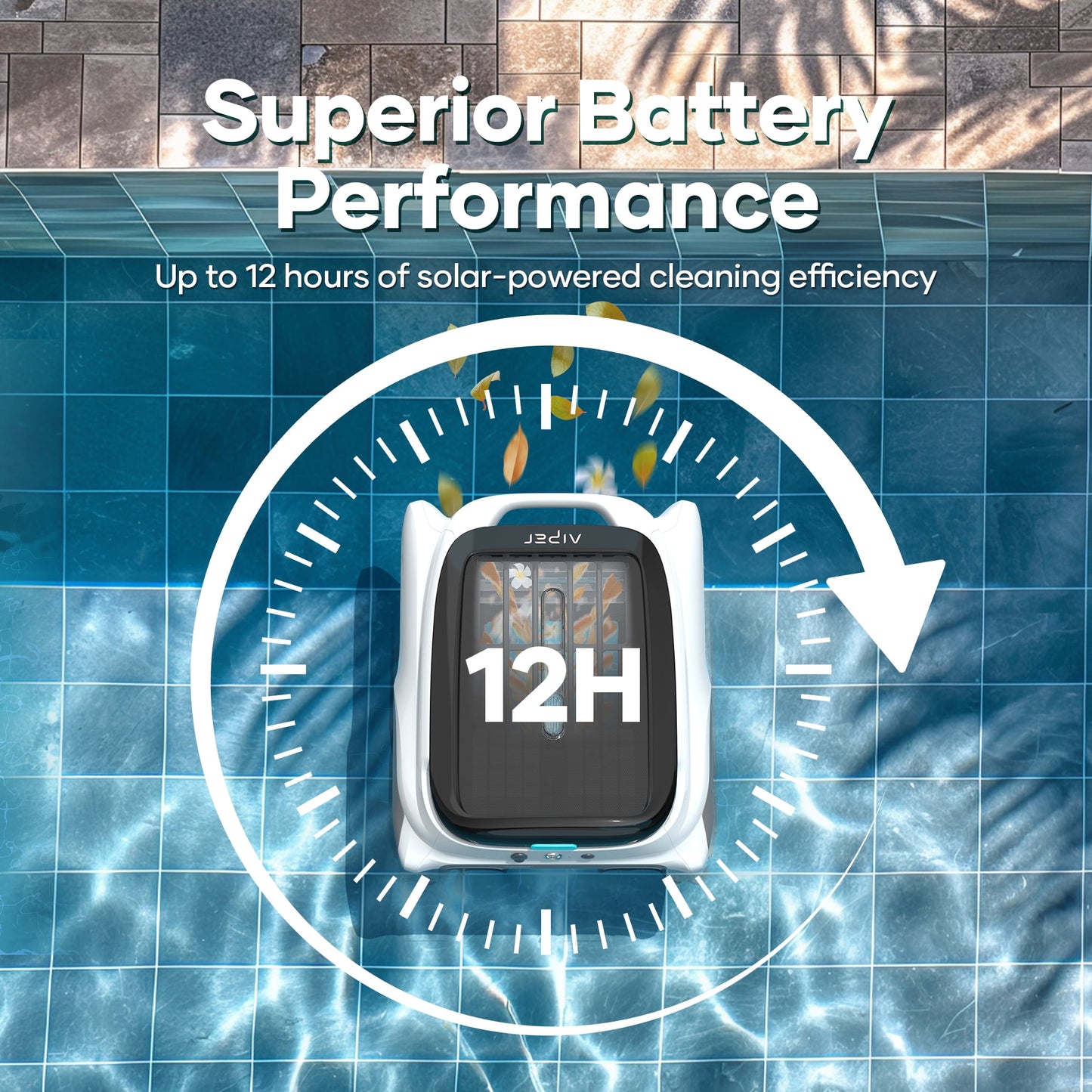 Aiper Surfer M1 Automatic Pool Skimmer Robotic Surface Cleaner with App Control & Solar Powered