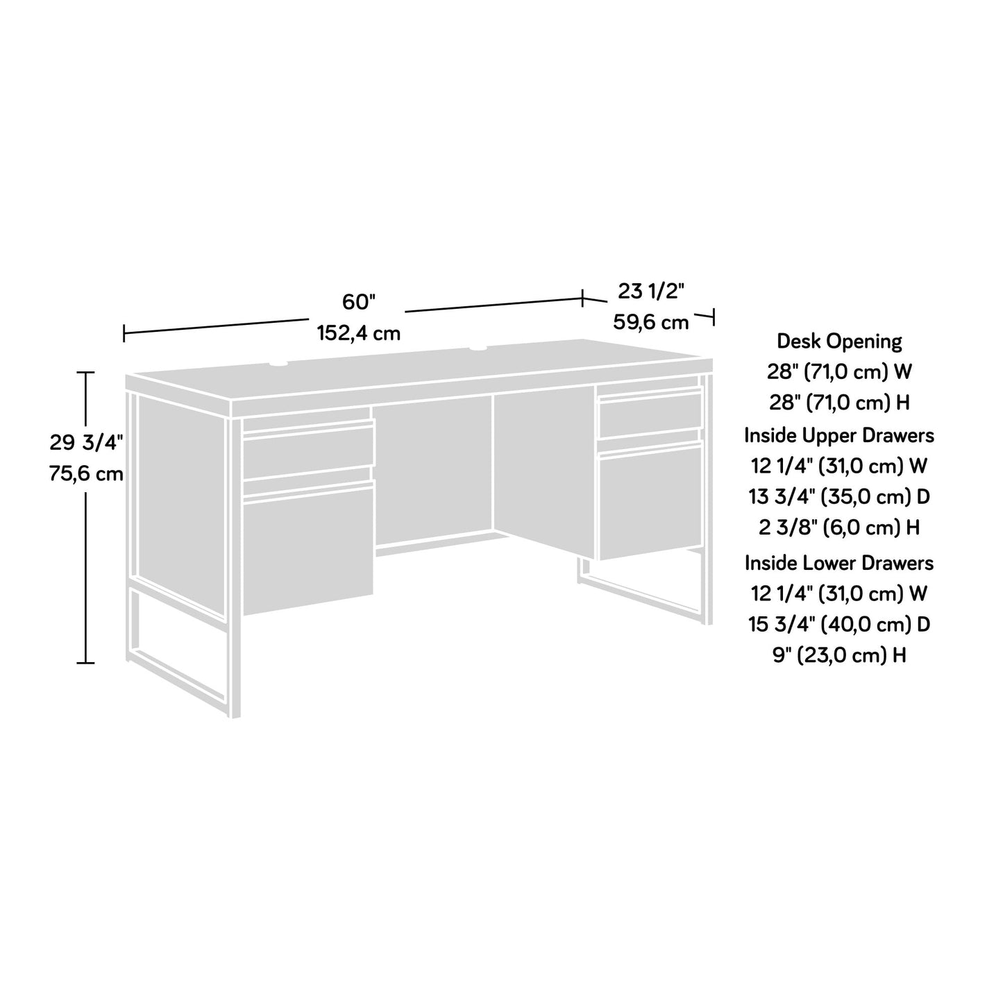 Sauder Manhattan Gate Computer Desk, Mystic Oak Finish