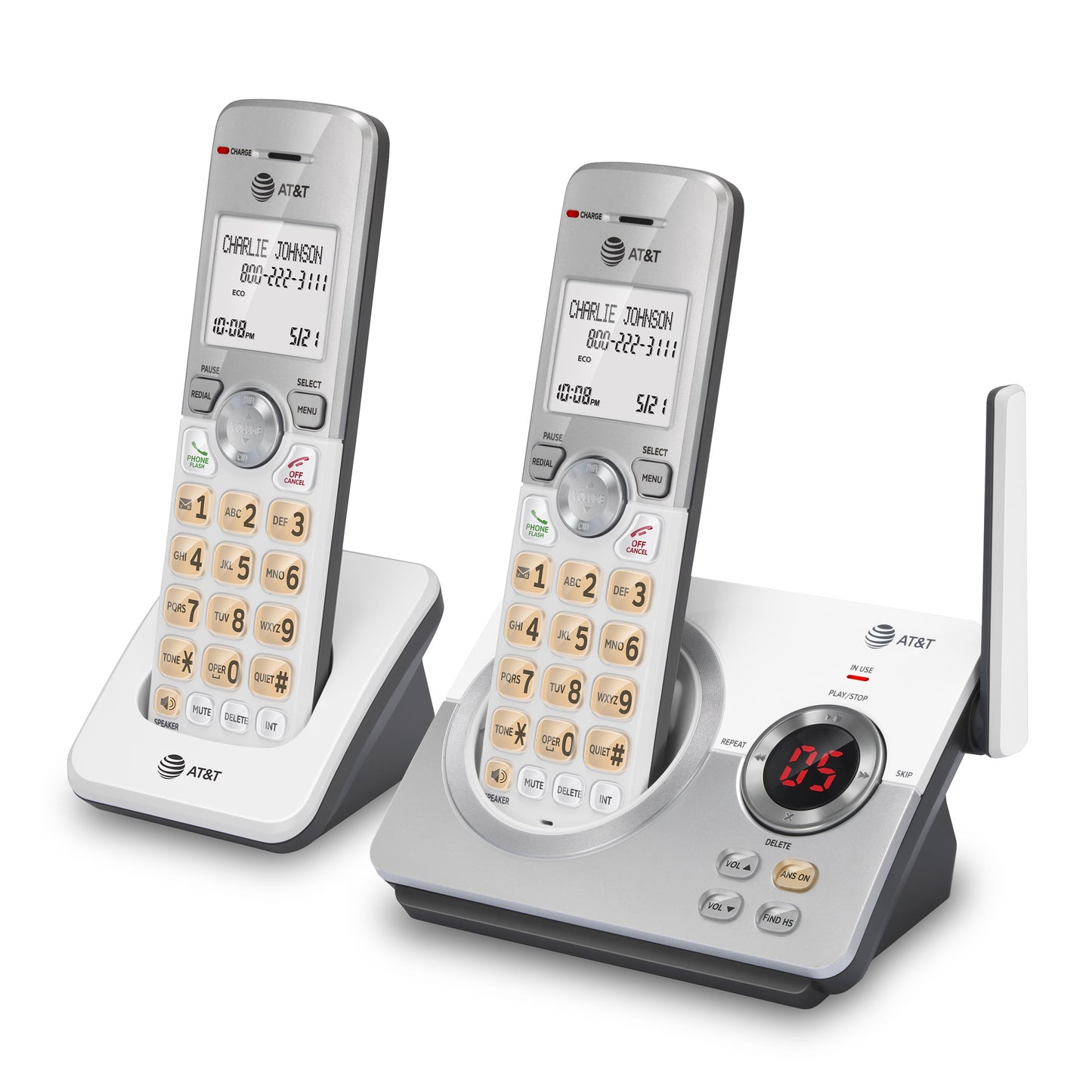 AT&T EL52219 2 Handset Answering Corded/Cordless Phone System