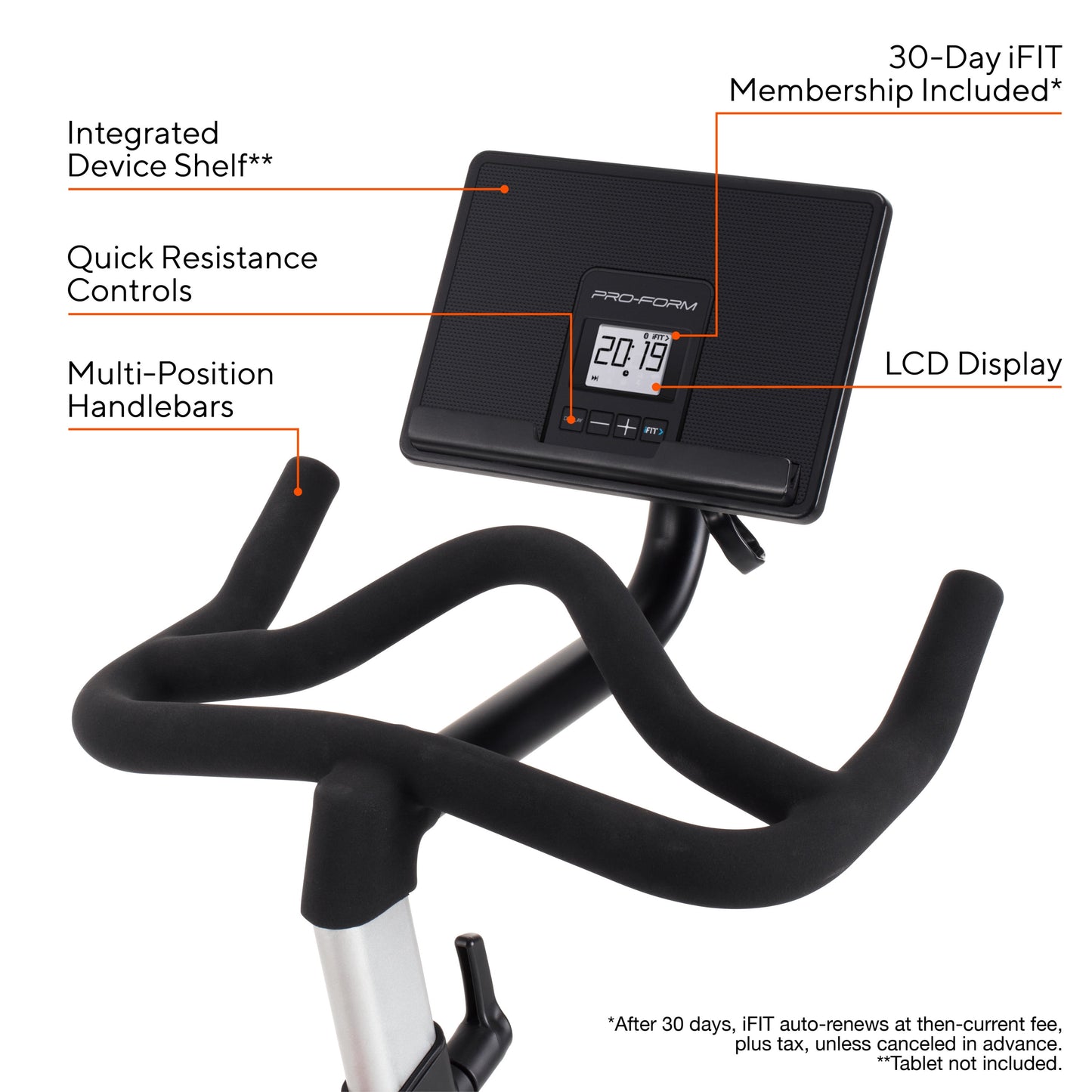 ProForm Carbon CX Exercise Bike with 3 Lb Dumbbell Set and 30-Day iFIT Membership