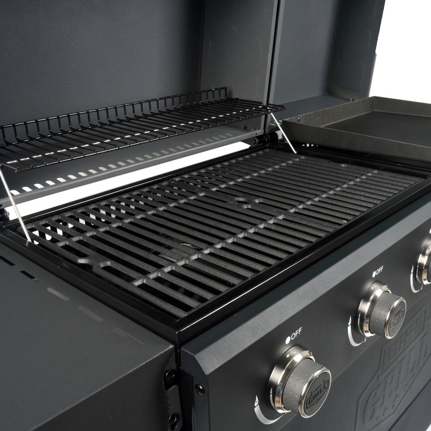 Expert Grill 5 Burner Combination Propane Gas Grill and Propane Griddle, Black, New