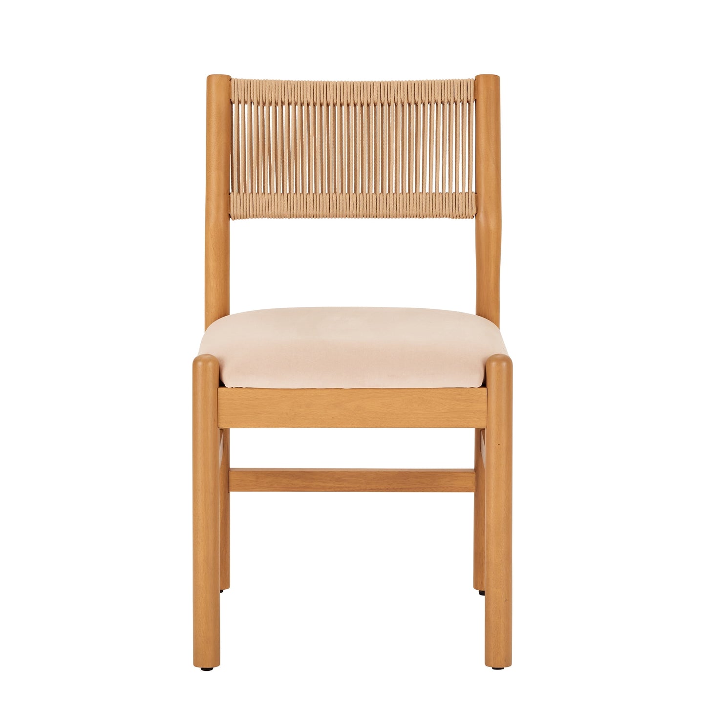 Better Homes & Gardens Lillian Fluted Dining Chairs 2 Pack, Pine and Cream