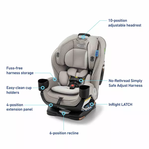 Graco Extend2Fit LX 3-in-1 Convertible Car Seat - Ashten