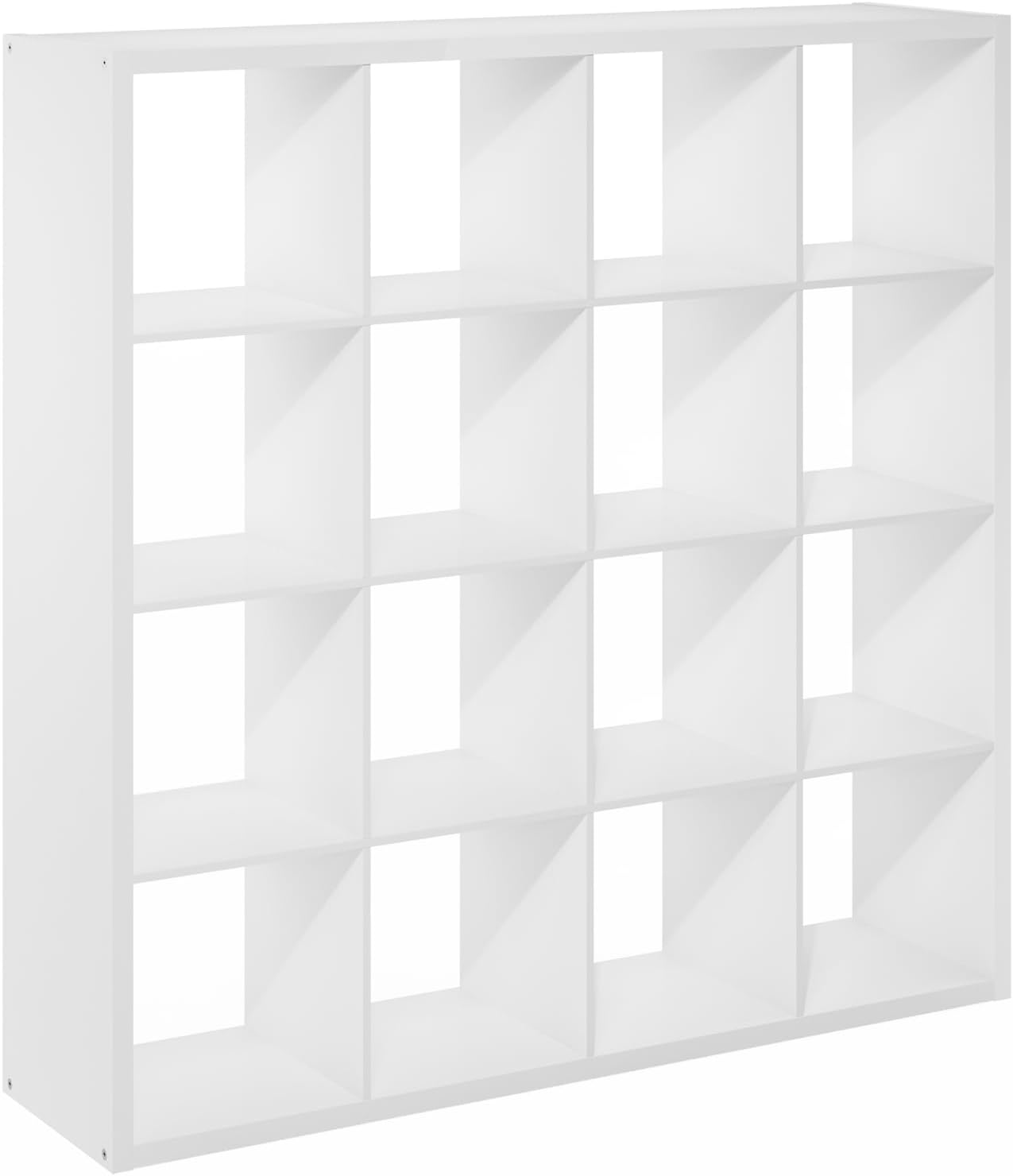 16 Cube Organizer White - Brightroom: Decorative Bookshelf with 4 Shelves, Cubby Storage Bins, MDF Frame