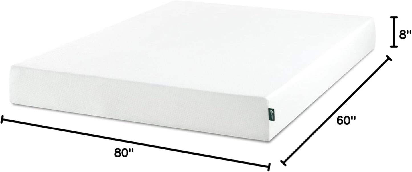 ZINUS 8 Inch Green Tea Memory Foam Mattress [New Version], Queen, Fiberglass free, Medium Firm Feel, Zoned Pressure Relief, Certified Safe Foams & Fabric, Mattress in A Box