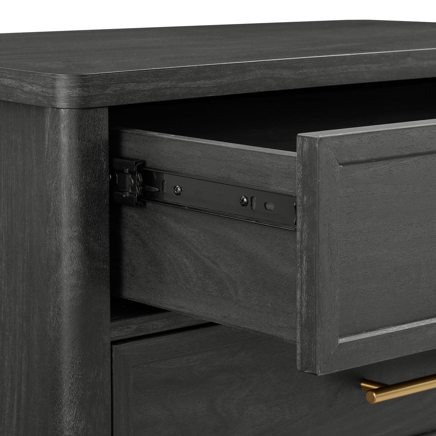 Better Homes & Gardens Oaklee 3 Drawer Nightstand with USB, Charcoal