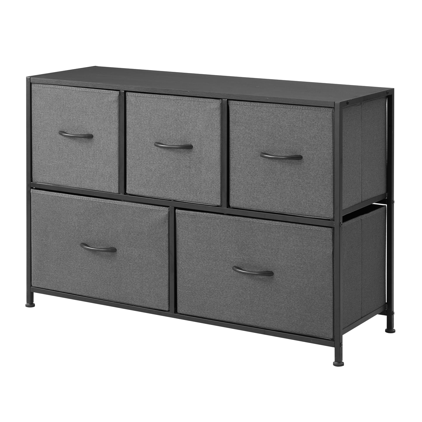 Mainstays 5 Drawer Fabric Storage Dresser for Bedroom, Grey