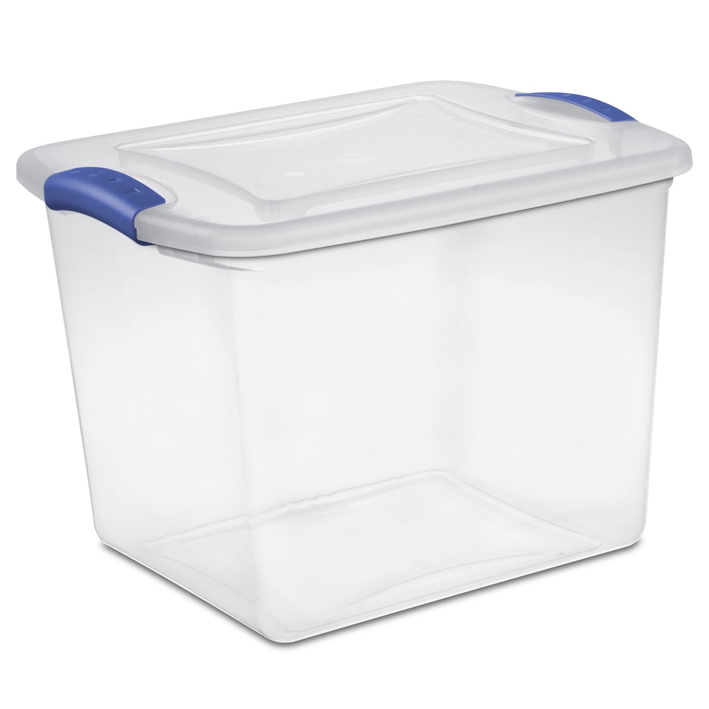 Sterilite 27 Quart Clear Plastic Storage Container with Latch Lid, Blue, 10 Pack
