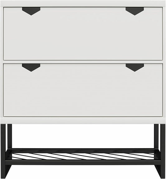CosmoLiving by Cosmopolitan Brielle Entryway Shoe Storage, White