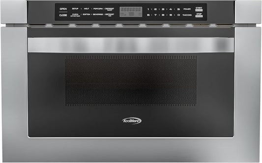 Pick Up Only - KM-MD-1SS 24 Inch Stainless-Steel Microwave Drawer Capacity, 1000W Power with 10 Custom Cooking Levels, Memory, and Timer Functions, Wall-Mounted with Flat Bottom, 24 in/1.2 Cu. Ft