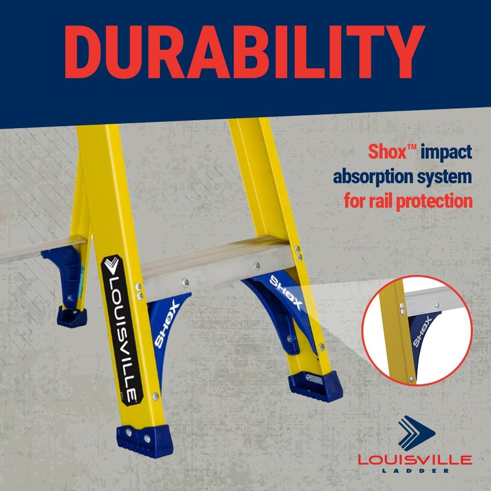 Louisville Ladder 5-Foot Fiberglass Step Ladder, 250-Pound Load Capacity, Type I, FS2005