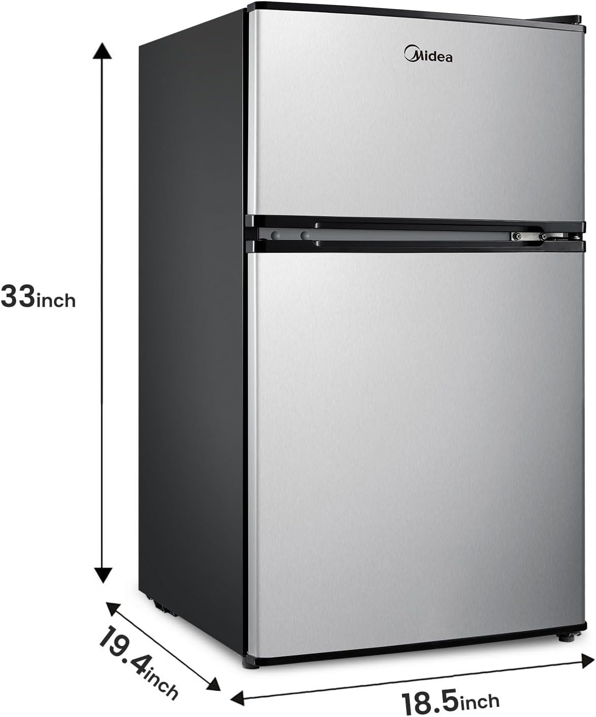 Midea WHD-113FSS1 Compact Refrigerator, 3.1 cu ft, Stainless Steel