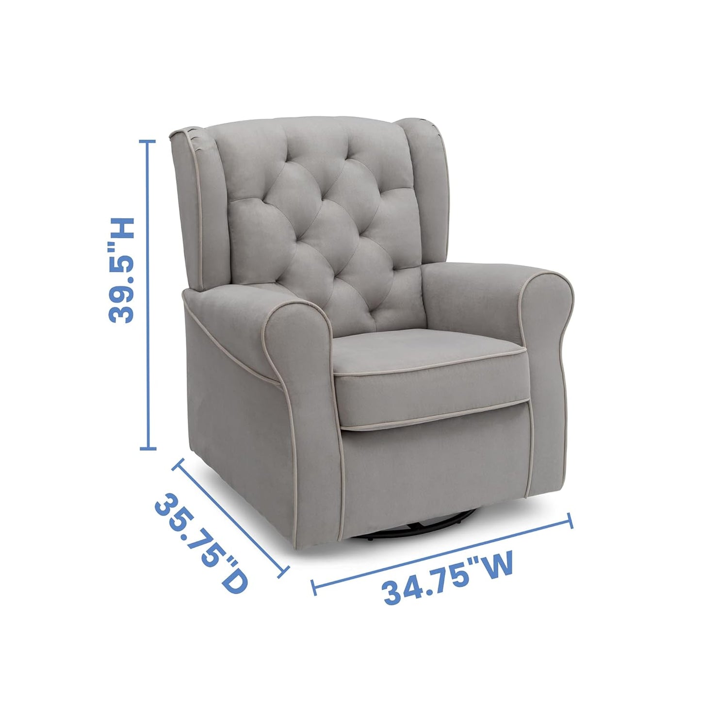 Delta Children Emma Nursery Glider Swivel Rocker Chair - French Gray