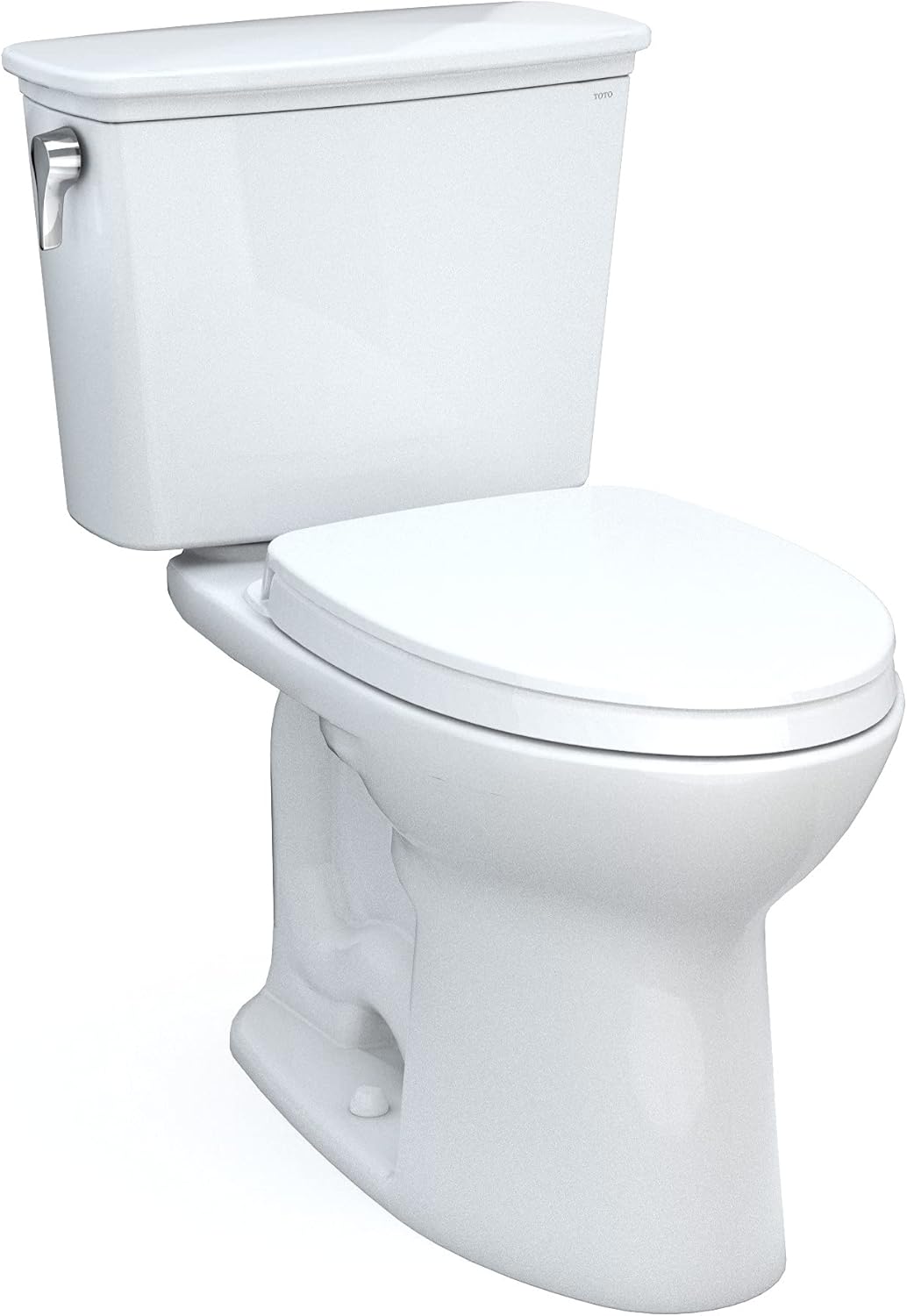 TOTO Drake Transitional Two-Piece Elongated 1.28 GPF TORNADO FLUSH Toilet with CEFIONTECT, Cotton White - CST786CEG#01