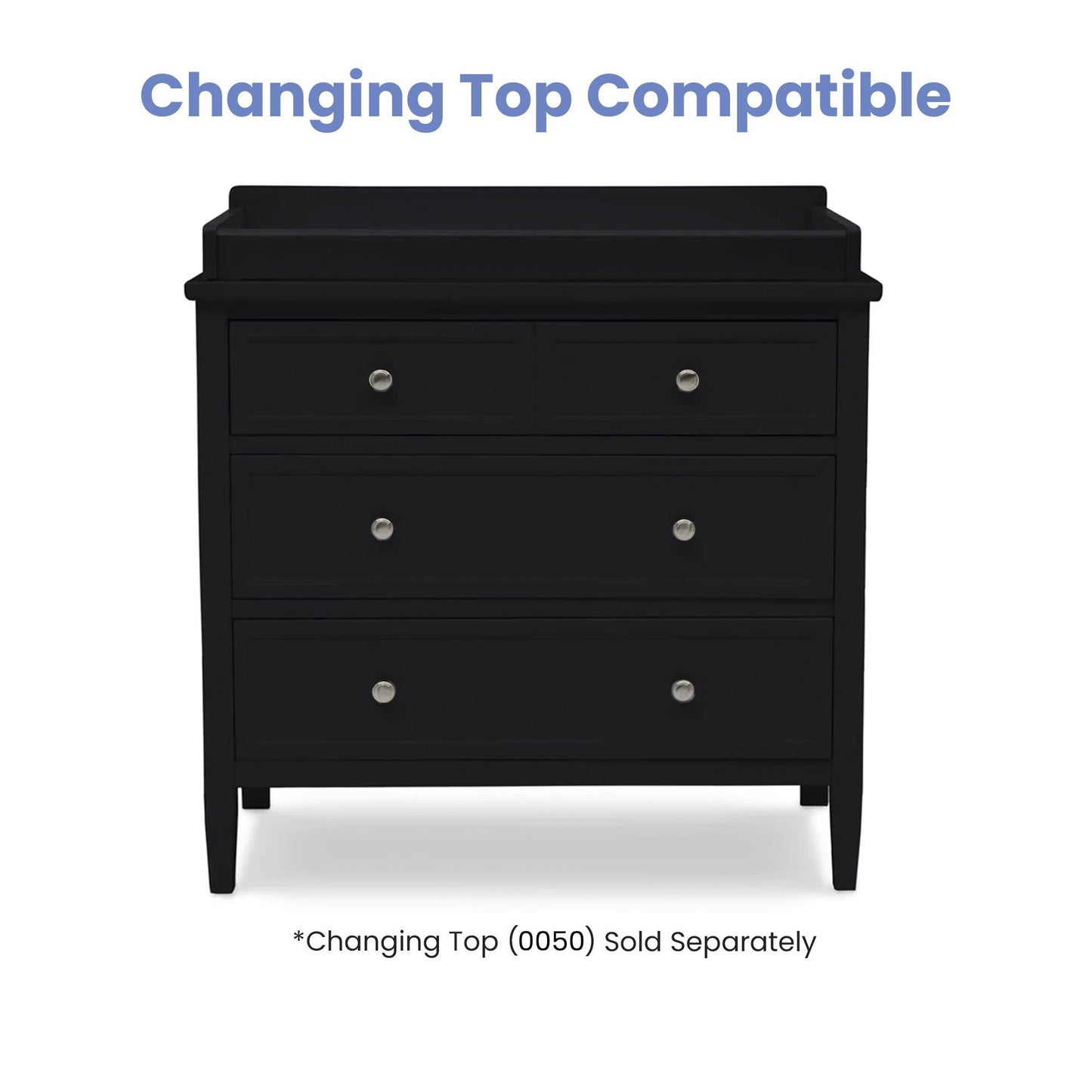 Delta Children Epic 3 Drawer Dresser with Interlocking Drawers, Black Ebony
