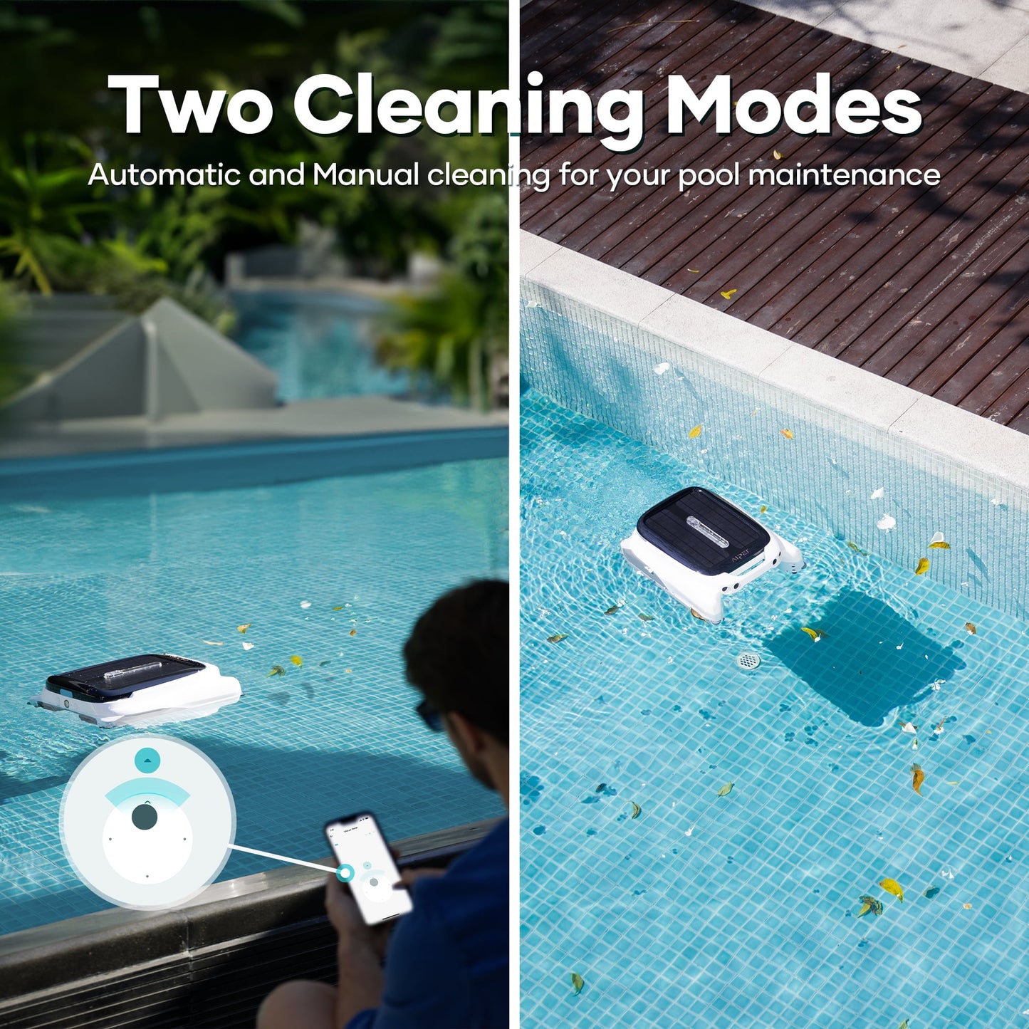 Aiper Surfer M1 Automatic Pool Skimmer Robotic Surface Cleaner with App Control & Solar Powered