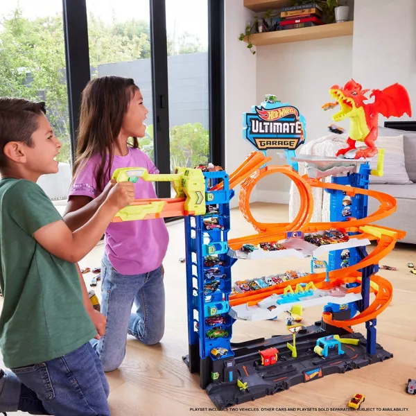 Hot Wheels City Ultimate Garage Playset: Plastic Toy Vehicle Set, Includes Car, Non-Powered, Adult Assembly Required, Ages 4+