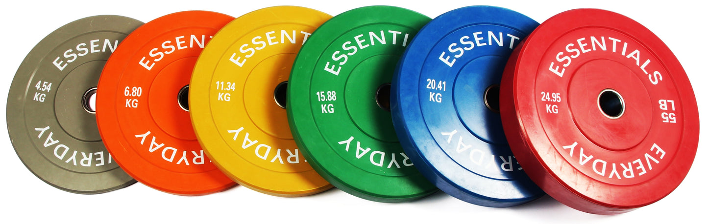 BalanceFrom Bumper Plate with Steel Hub, 100 lb Set Color
