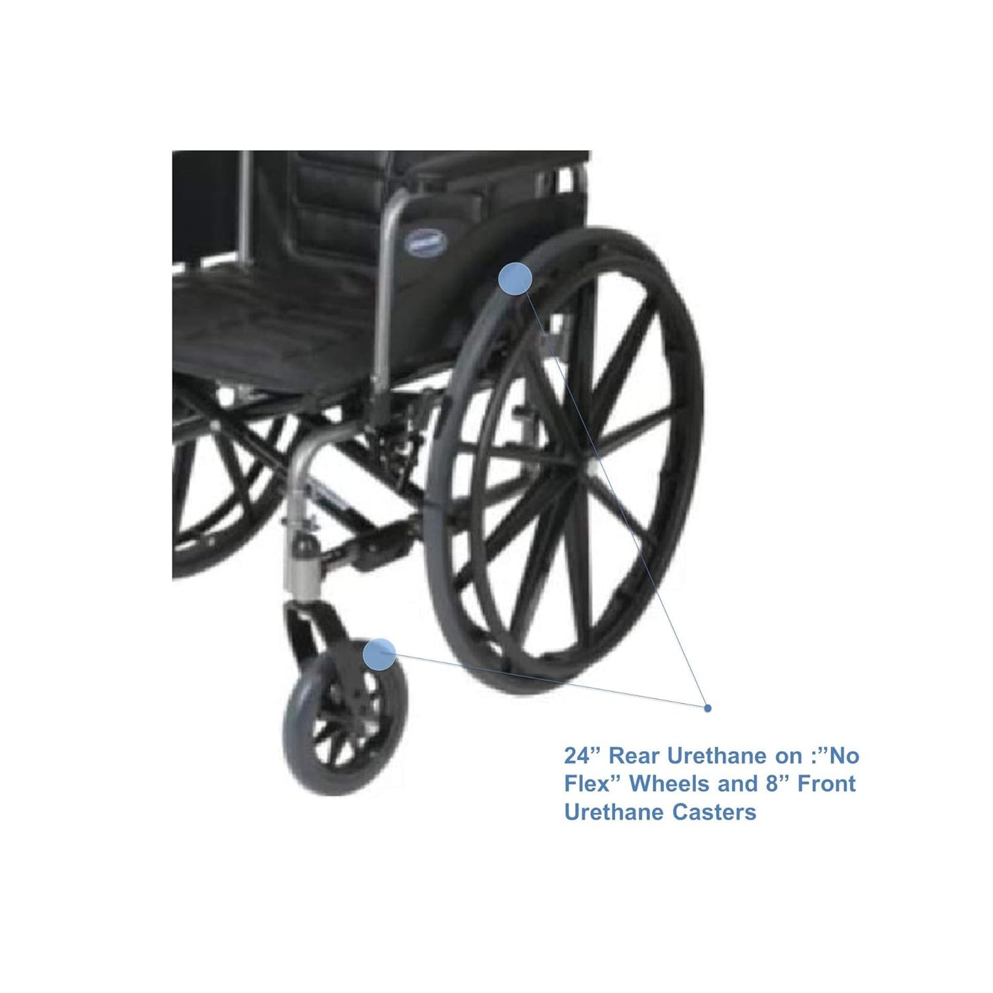 Invacare TREX20RFP Series Tracer EX2 Standard Folding Wheelchair for Adults with 20" Seat Width and Full Arms