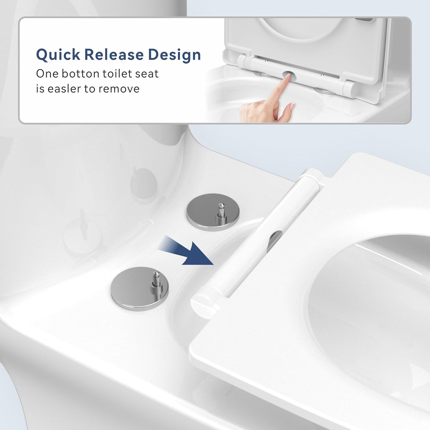 Dual Flush Elongated Standard One Piece Toilet for Bathroom Comfort Height in White