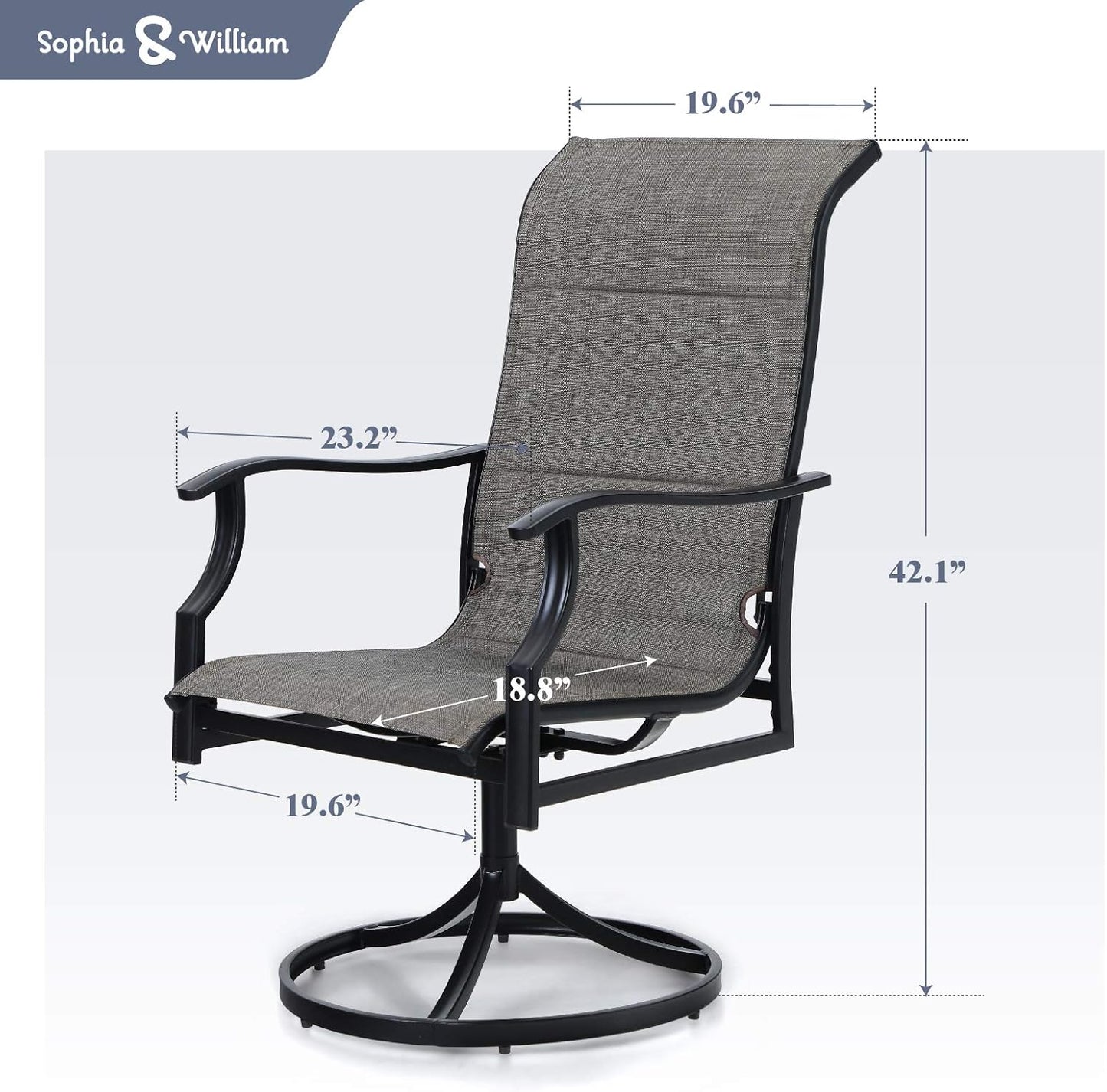 2pc Patio Swivel Rocker Chairs - Black - Captiva Designs