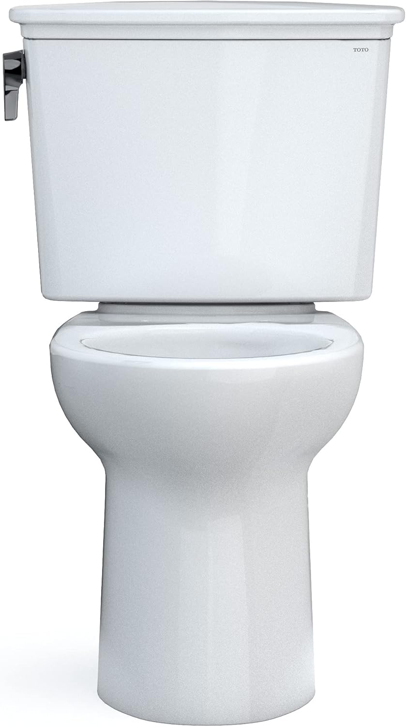 TOTO Drake Transitional Two-Piece Elongated 1.28 GPF TORNADO FLUSH Toilet with CEFIONTECT, Cotton White - CST786CEG#01