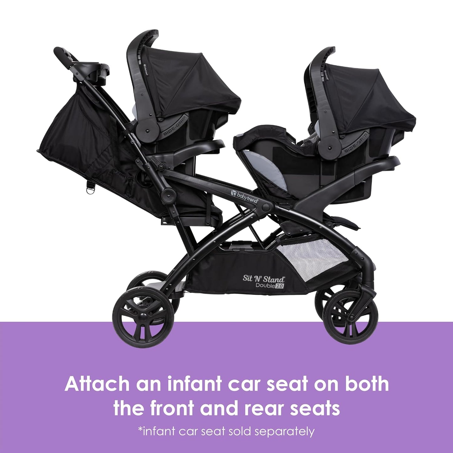 Baby Trend Sit N' Stand Double 2.0 Stroller - Madrid Black