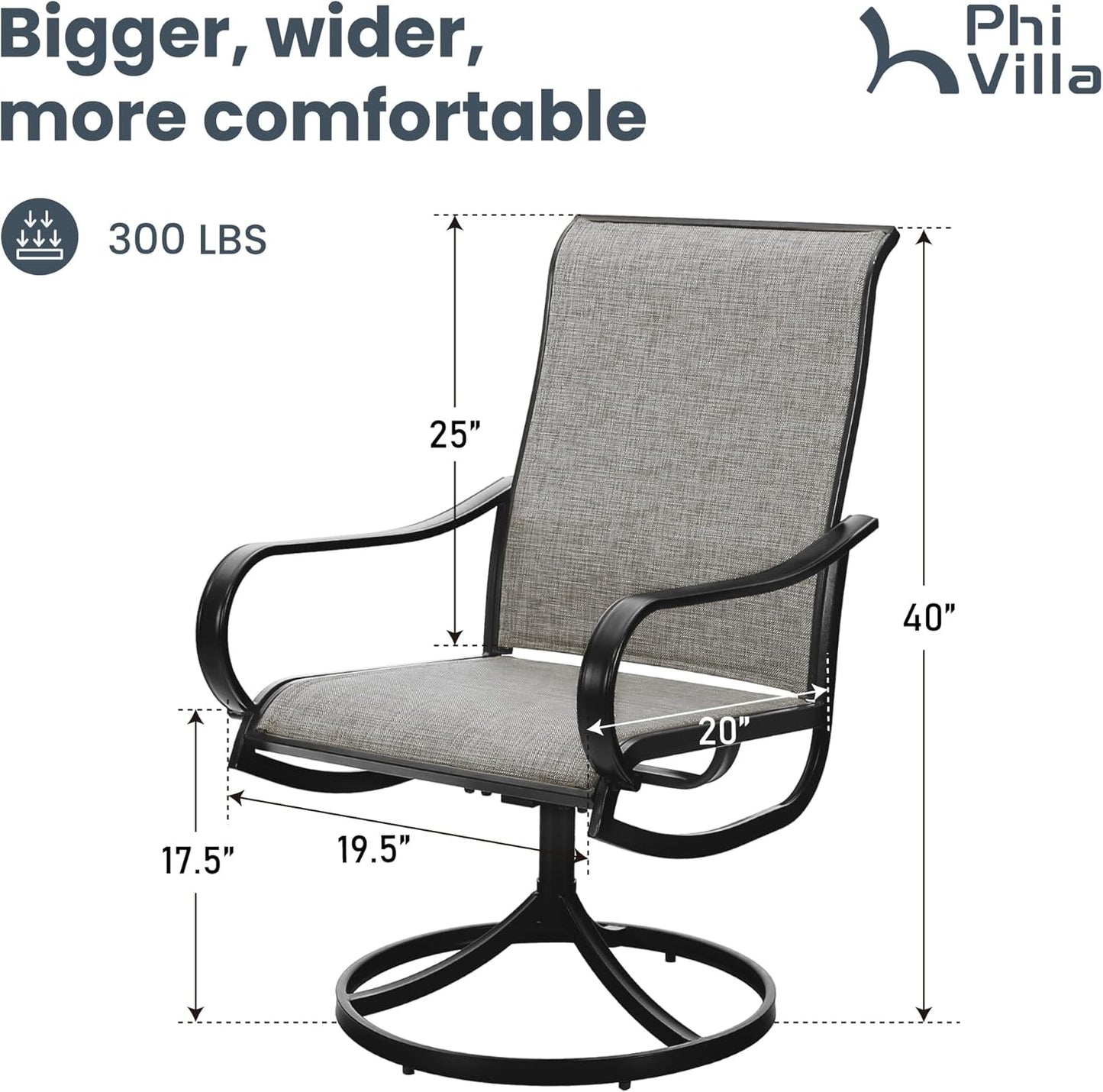 2pk Outdoor Metal Swivel Rocking Chairs with Cushions - Captiva Designs