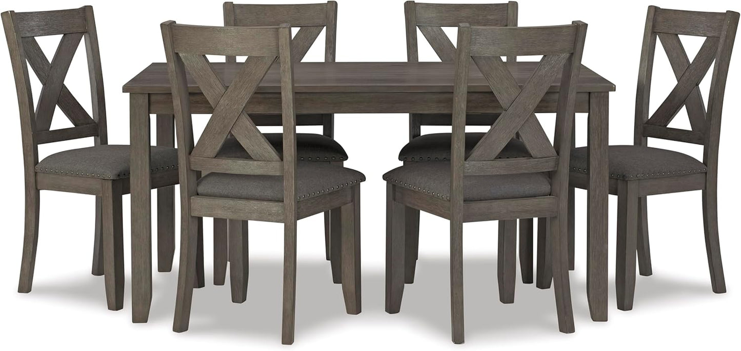 Pick Up Only-Signature Design by Ashley Caitbrook Rustic 7 Piece Dining Set, Include Table and 6 Chairs, Gray