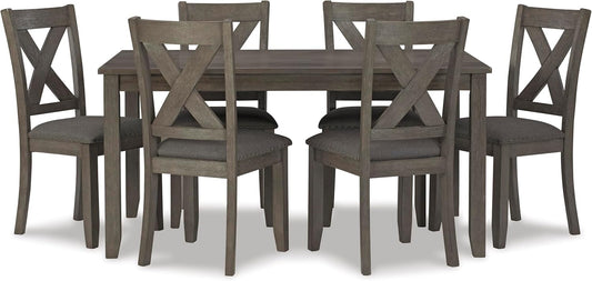 Pick Up Only-Signature Design by Ashley Caitbrook Rustic 7 Piece Dining Set, Include Table and 6 Chairs, Gray