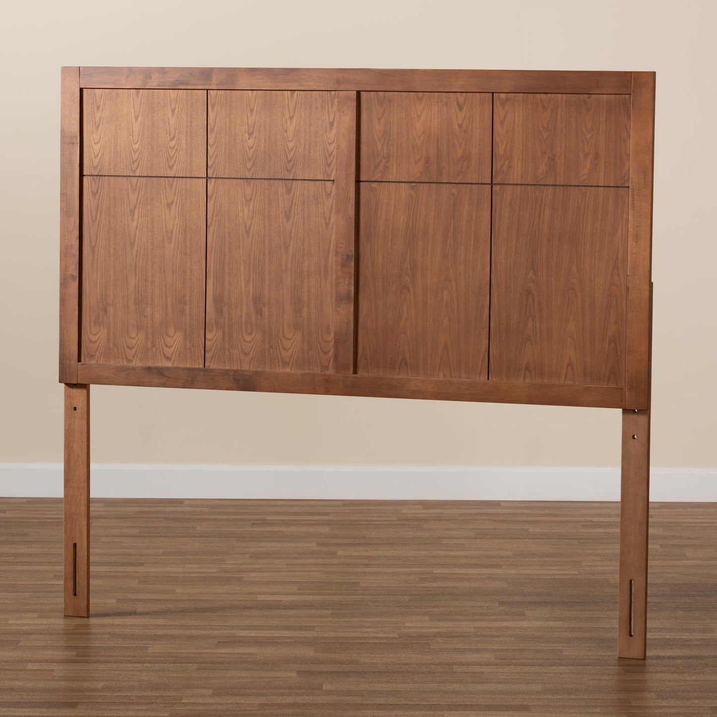 Baxton Studio Monroe Transitional Wood Back Support MDF Headboard, Queen, Ash Walnut