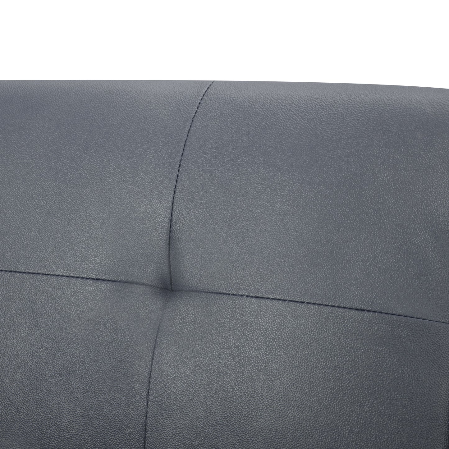 BSHTI 66.1” Convertible Futon Sleeper Sofa,3 Angles for Adjusting Backrest,PU Upholstery Twin Size Sofa Bed,with 2 Cup Holders(Dark Gray)