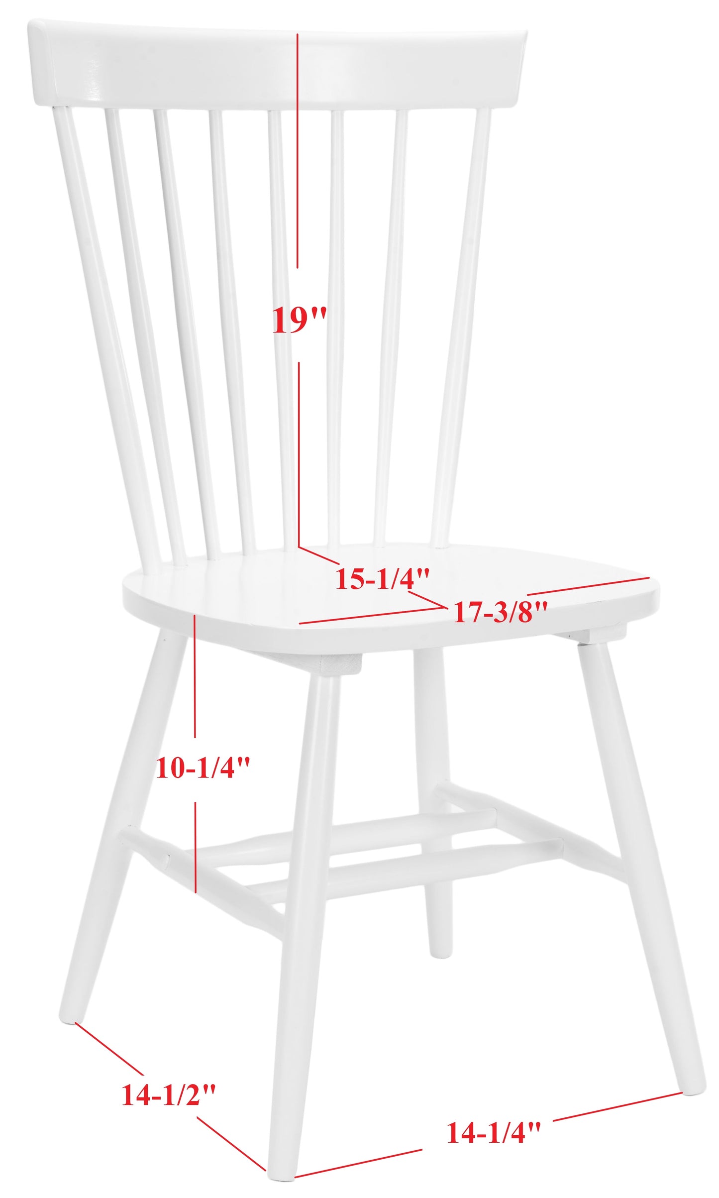 SAFAVIEH Parker Solid 17 in. H Spindle Dining Chair, White, Set of 2