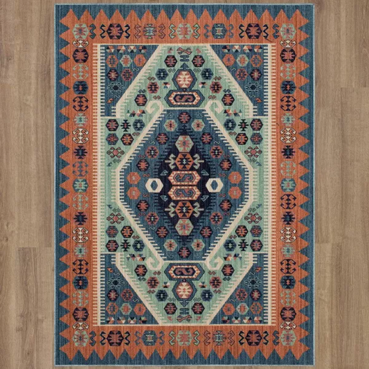 7'x10' Buttercup Diamond Vintage Persian Style Woven Rug Blue - Threshold