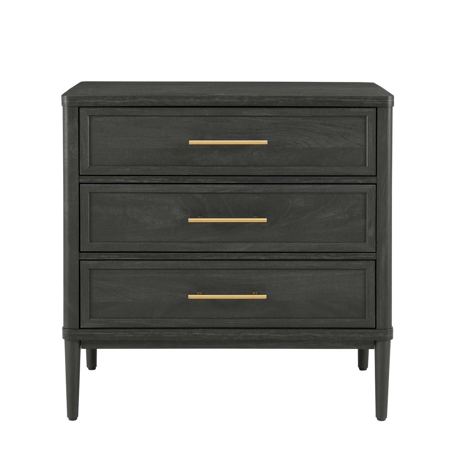 Better Homes & Gardens Oaklee 3 Drawer Nightstand with USB, Charcoal