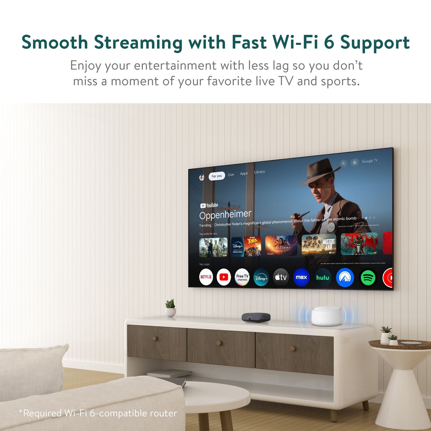 onn. Google TV 4K Pro Streaming Device (New, 2024), 4K UHD resolution, Dolby Vision & Dolby ATMOS, Hands-Free Voice Control, Smart Hub