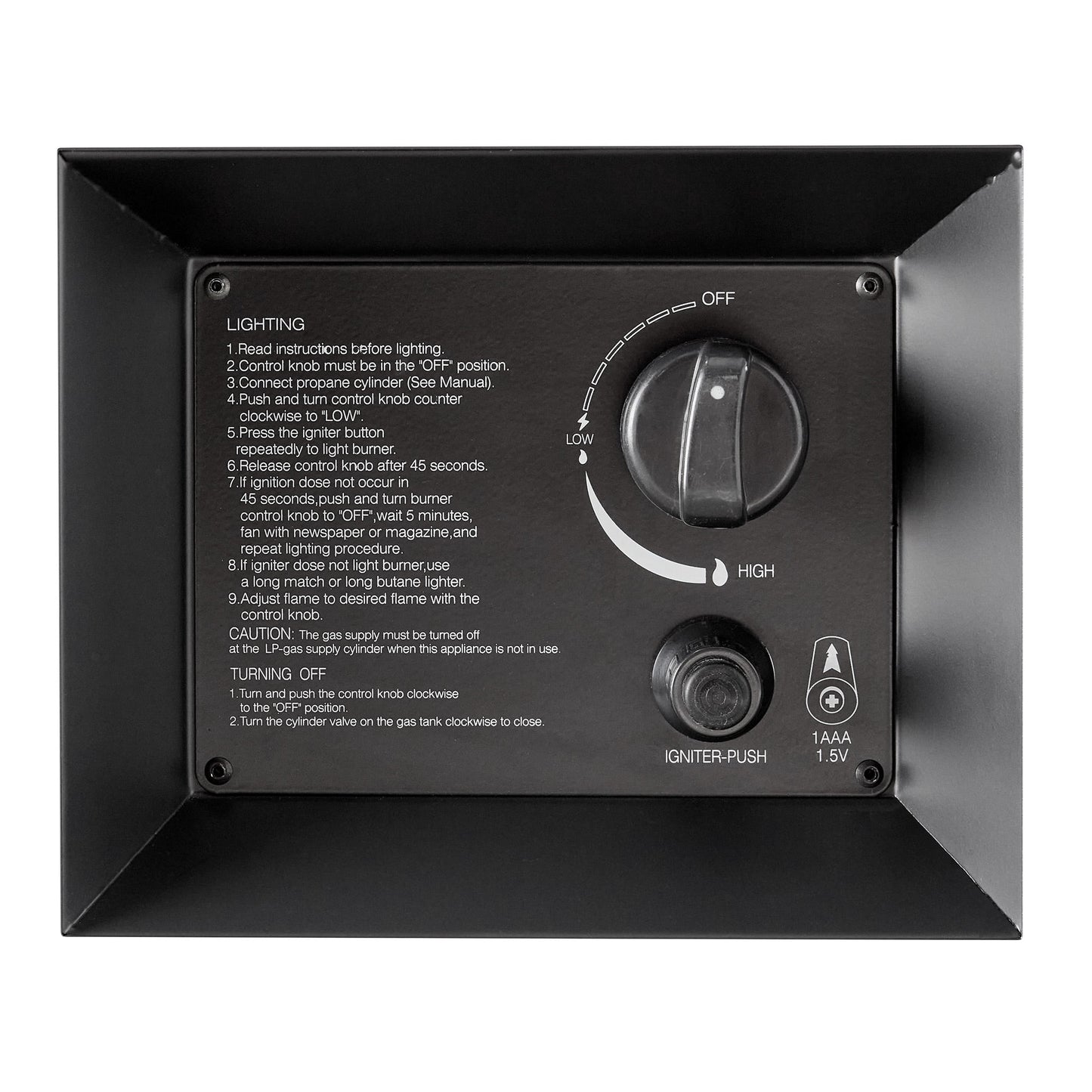 Mainstays Modern Steel Fire Pit Table with Tank Hideaway and Cover, Matte Black