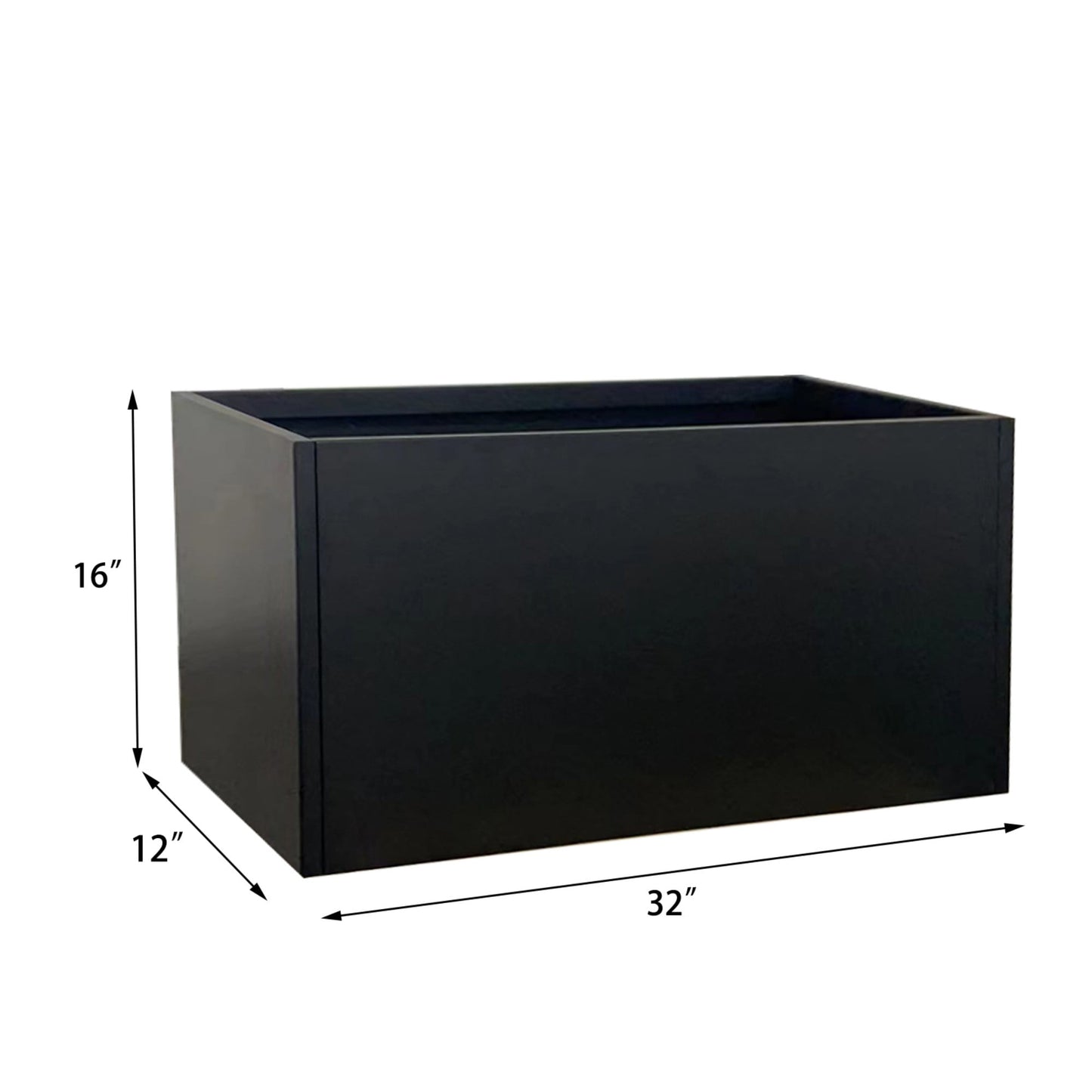 32"x12"x16" Planter Box with Drainage Holes for Outdoor Plants Garden Pot Rectangular Tall Flower Vase Metal Steel Heavy Duty for Yard Patio Deck Hotel Front Porch Large Container Decorative