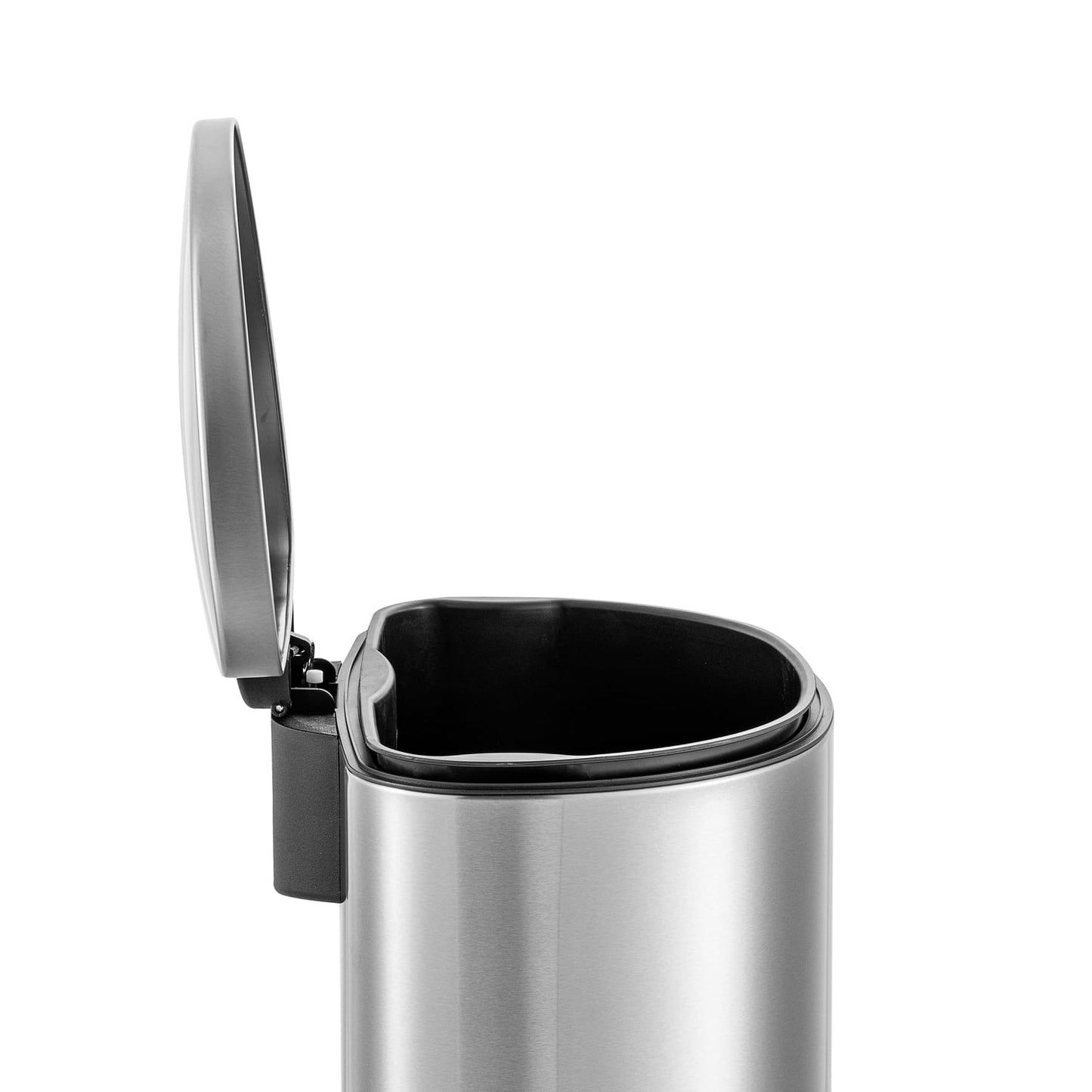 Qualiazero 13.2 Gallon Trash Can, D-Shape Step On Kitchen Trash Can, Stainless Steel