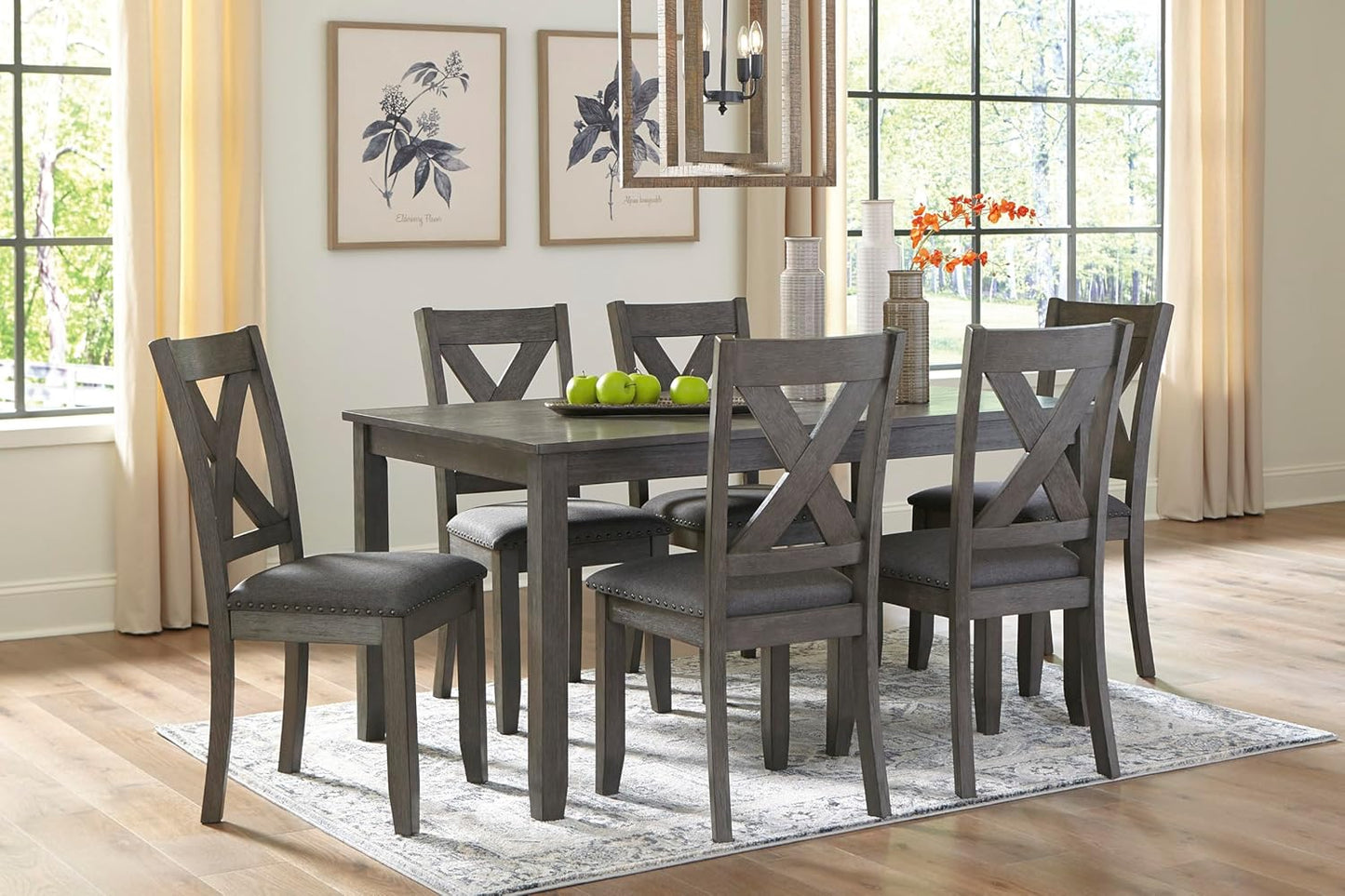 Pick Up Only-Signature Design by Ashley Caitbrook Rustic 7 Piece Dining Set, Include Table and 6 Chairs, Gray