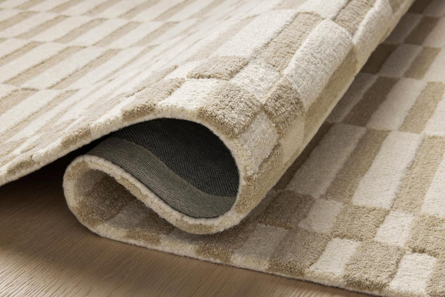 Loloi Chris Loves Julia Bradley Collection, Ivory & Beige, 7'-9" x 9'-9" Area Rug – Classic Striped Area Rugs for Living Room, Bedroom, Entryway & Hallway, High Traffic Area Home Decor Rug