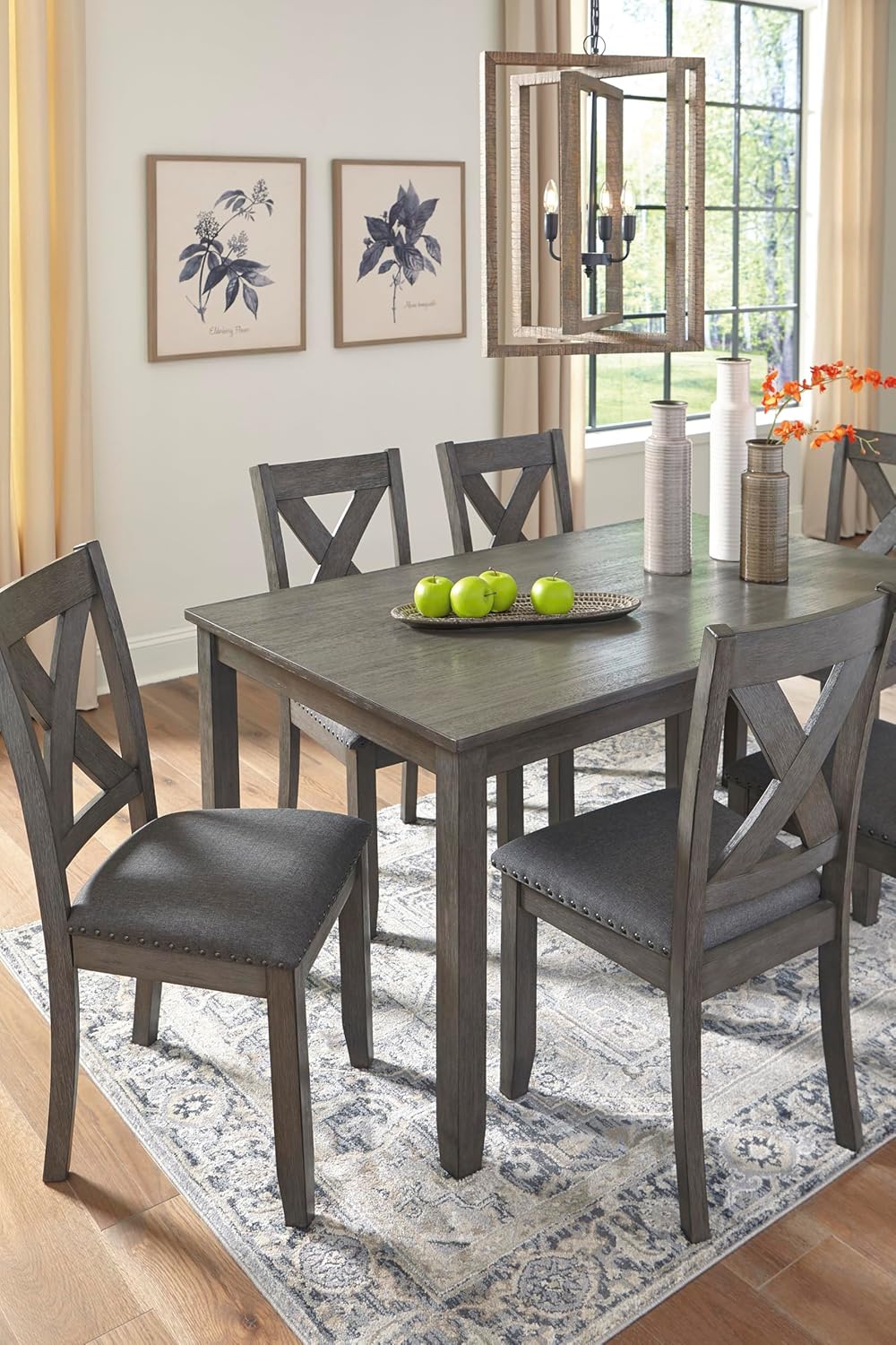 Pick Up Only-Signature Design by Ashley Caitbrook Rustic 7 Piece Dining Set, Include Table and 6 Chairs, Gray
