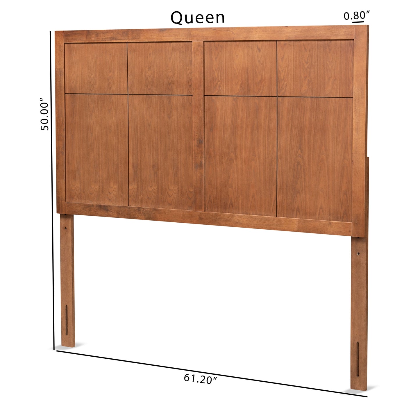 Baxton Studio Monroe Transitional Wood Back Support MDF Headboard, Queen, Ash Walnut