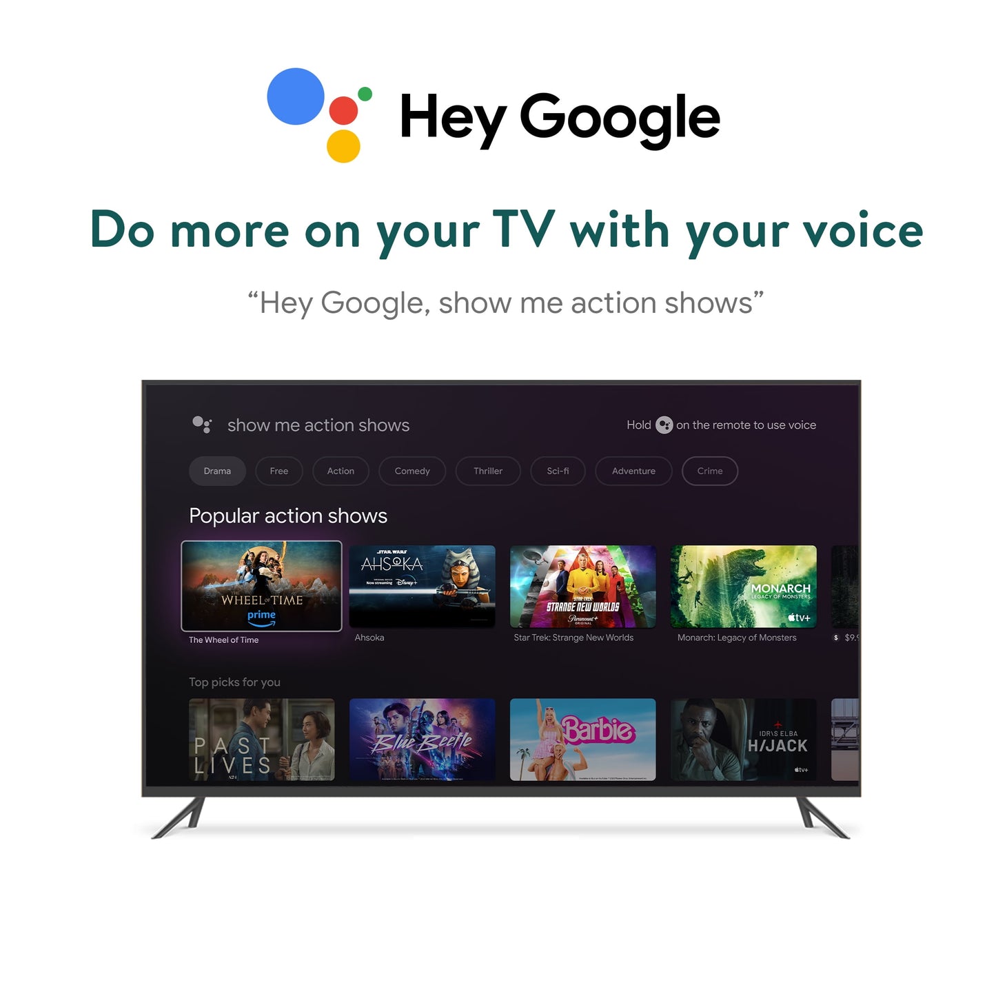 onn. Google TV 4K Pro Streaming Device (New, 2024), 4K UHD resolution, Dolby Vision & Dolby ATMOS, Hands-Free Voice Control, Smart Hub
